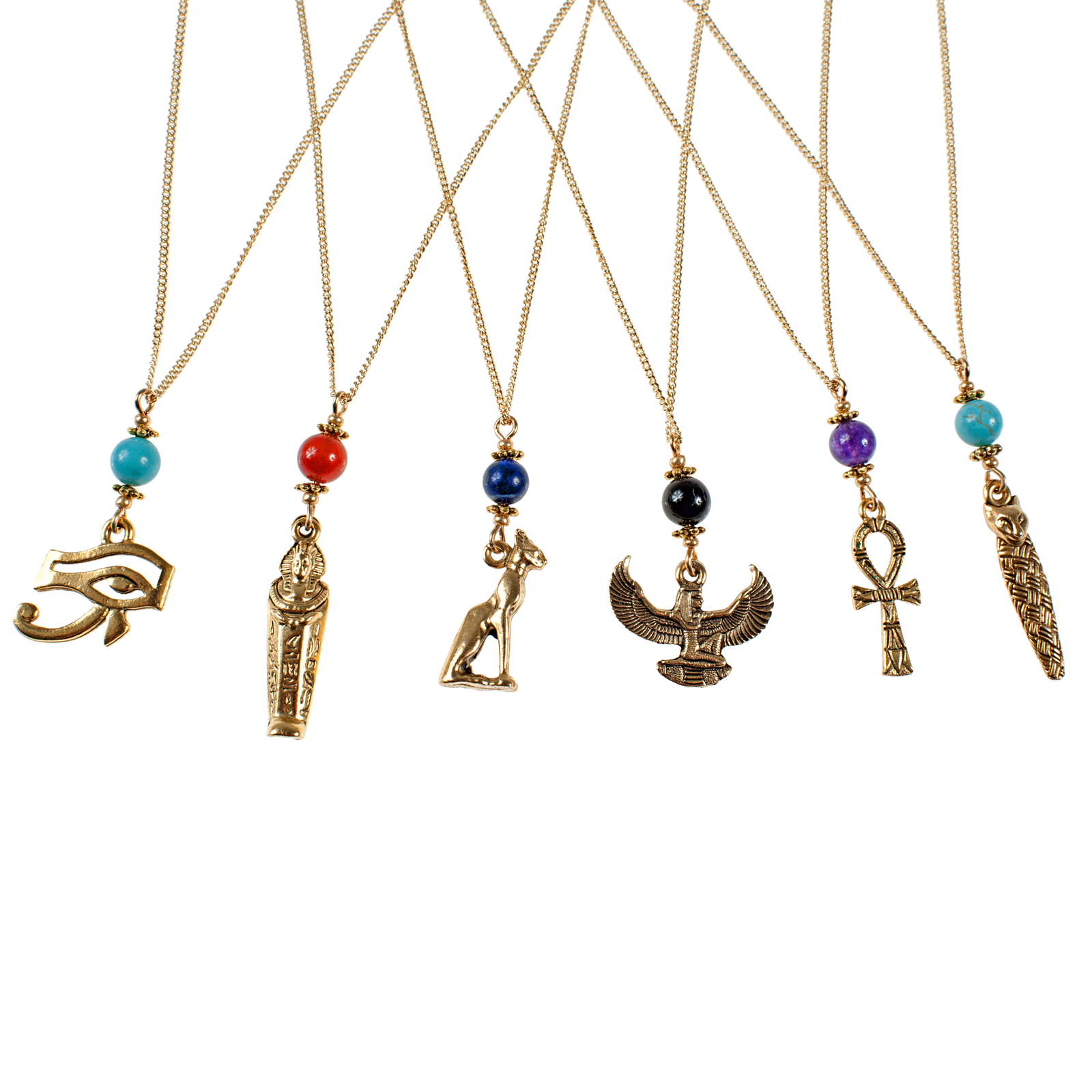 Egyptian Charm And Semi-Precious Stone Choker