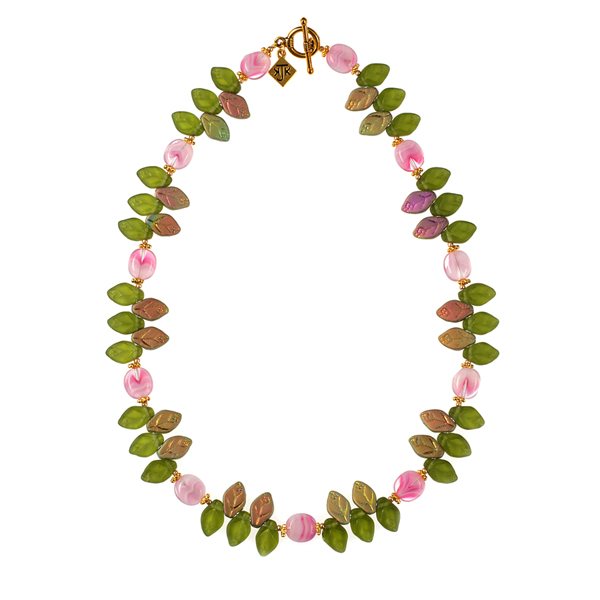 Bohemian Glass Leaf Choker