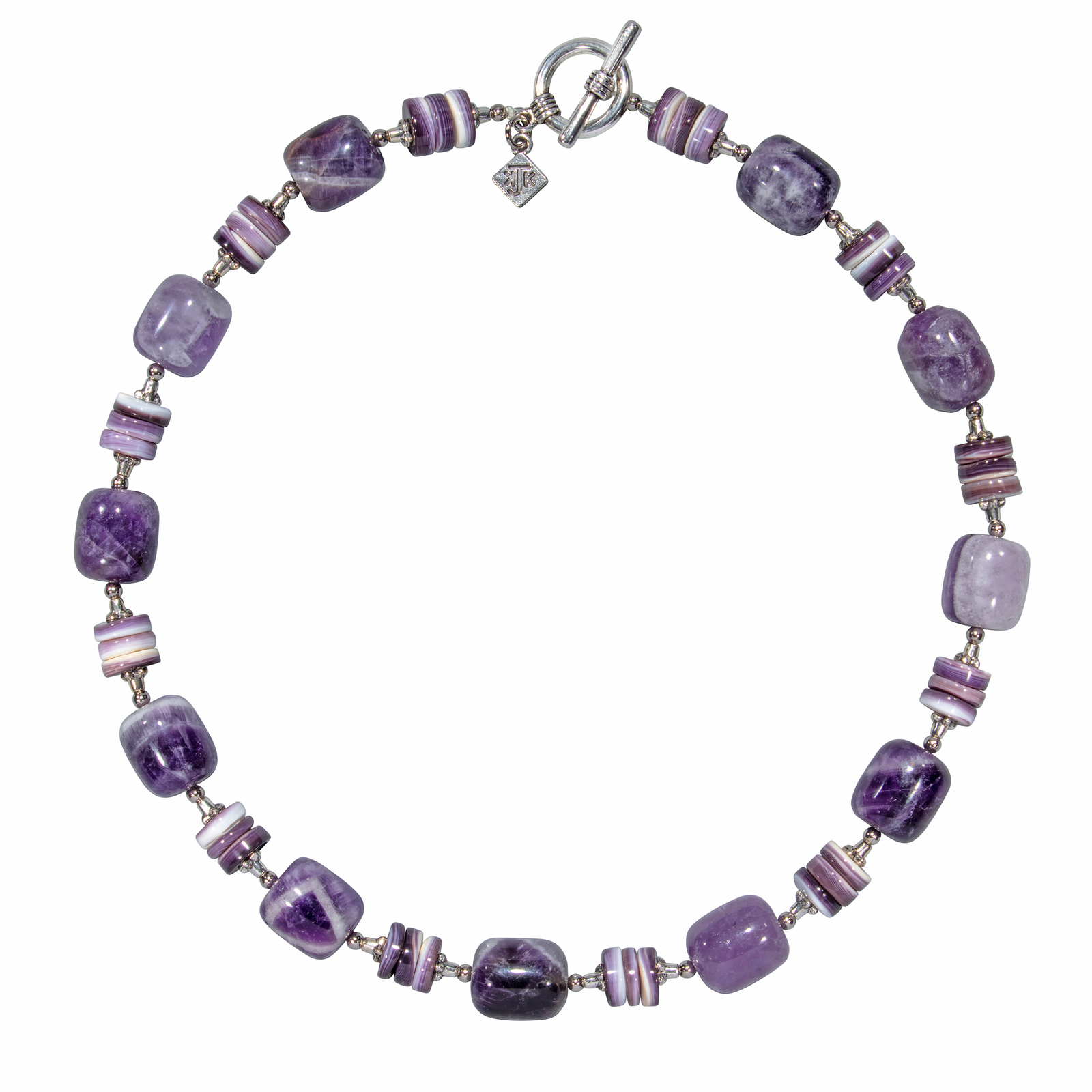 Amethyst And Wampum Shell Necklace Choker