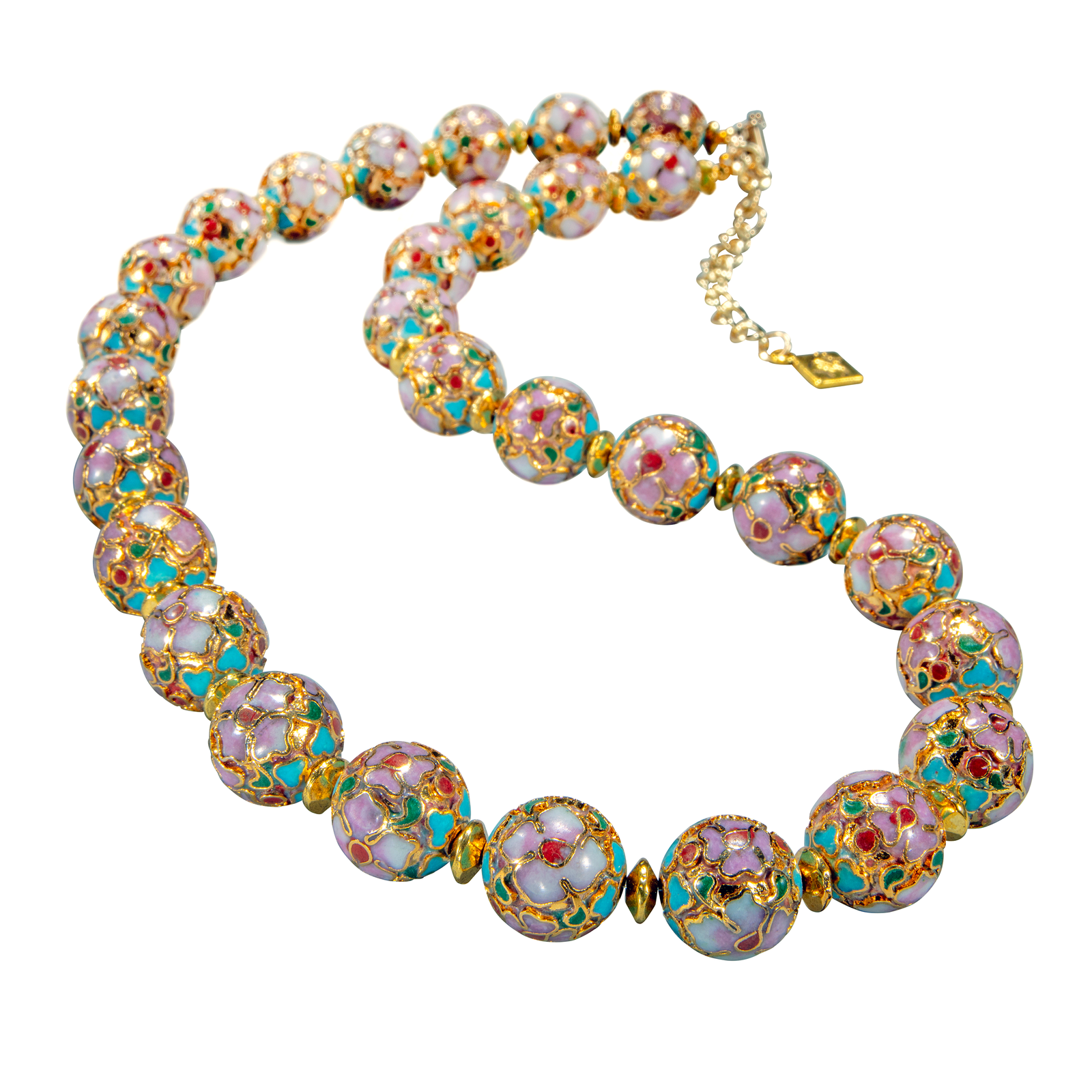 Golden Flower Cloisonne Necklace