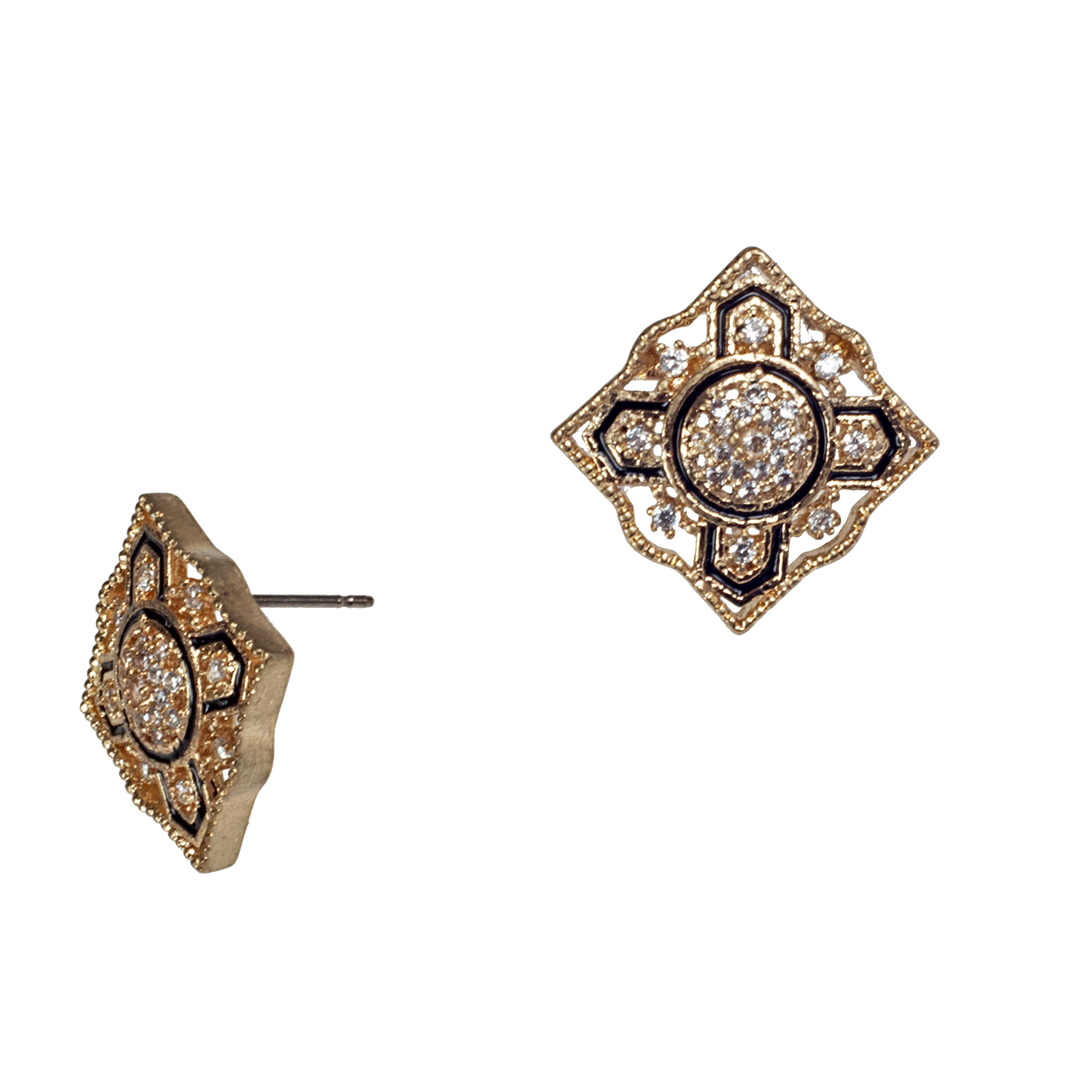 Mary Todd Lincoln Pave & Enamel  Post Earring