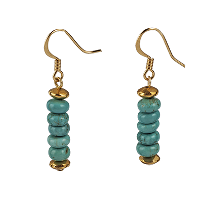Turquoise Rondelle Earring