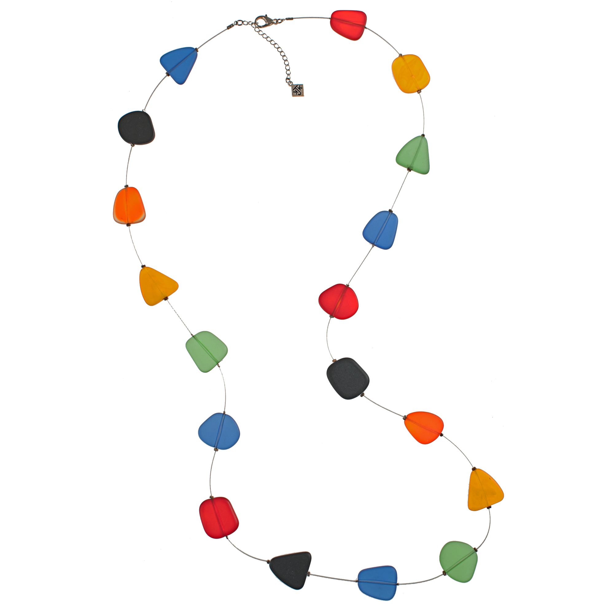 Recycled Frosted Glass Floating Multiform Necklace