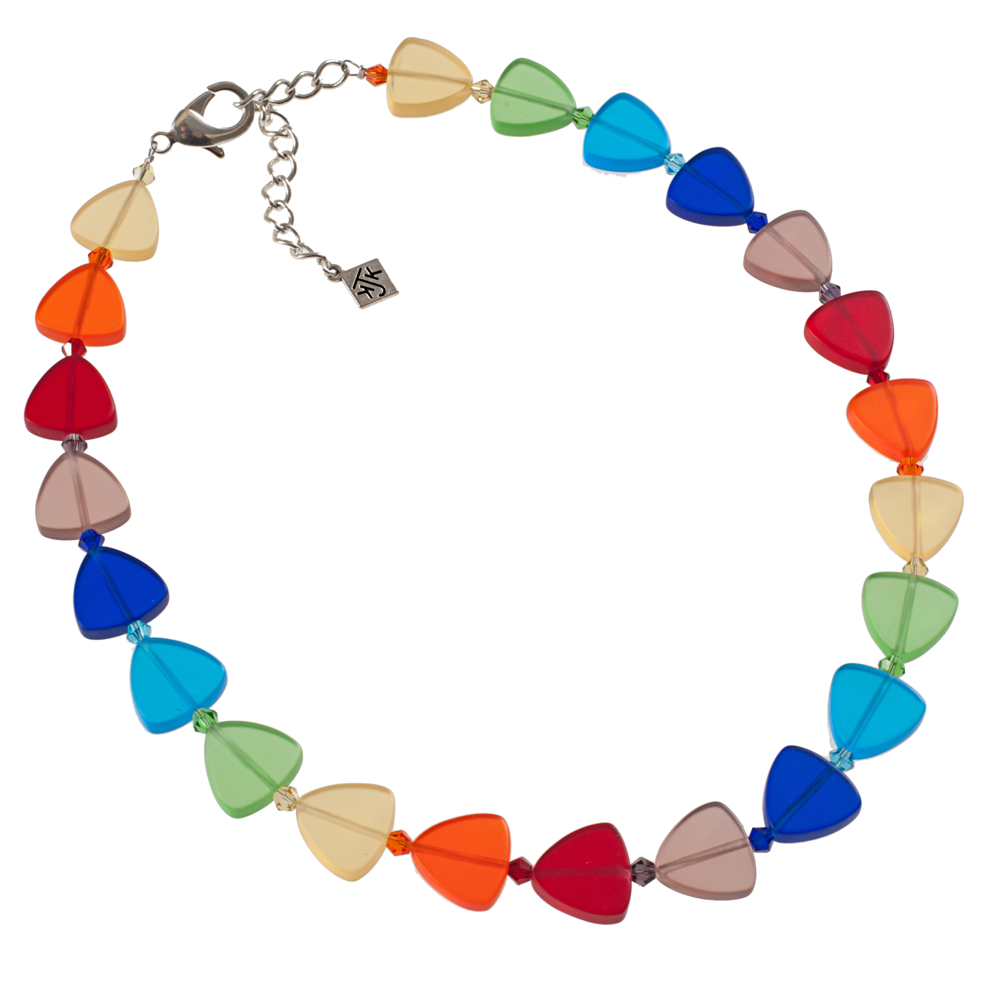Rainbow Frosted Glass Triangle Choker