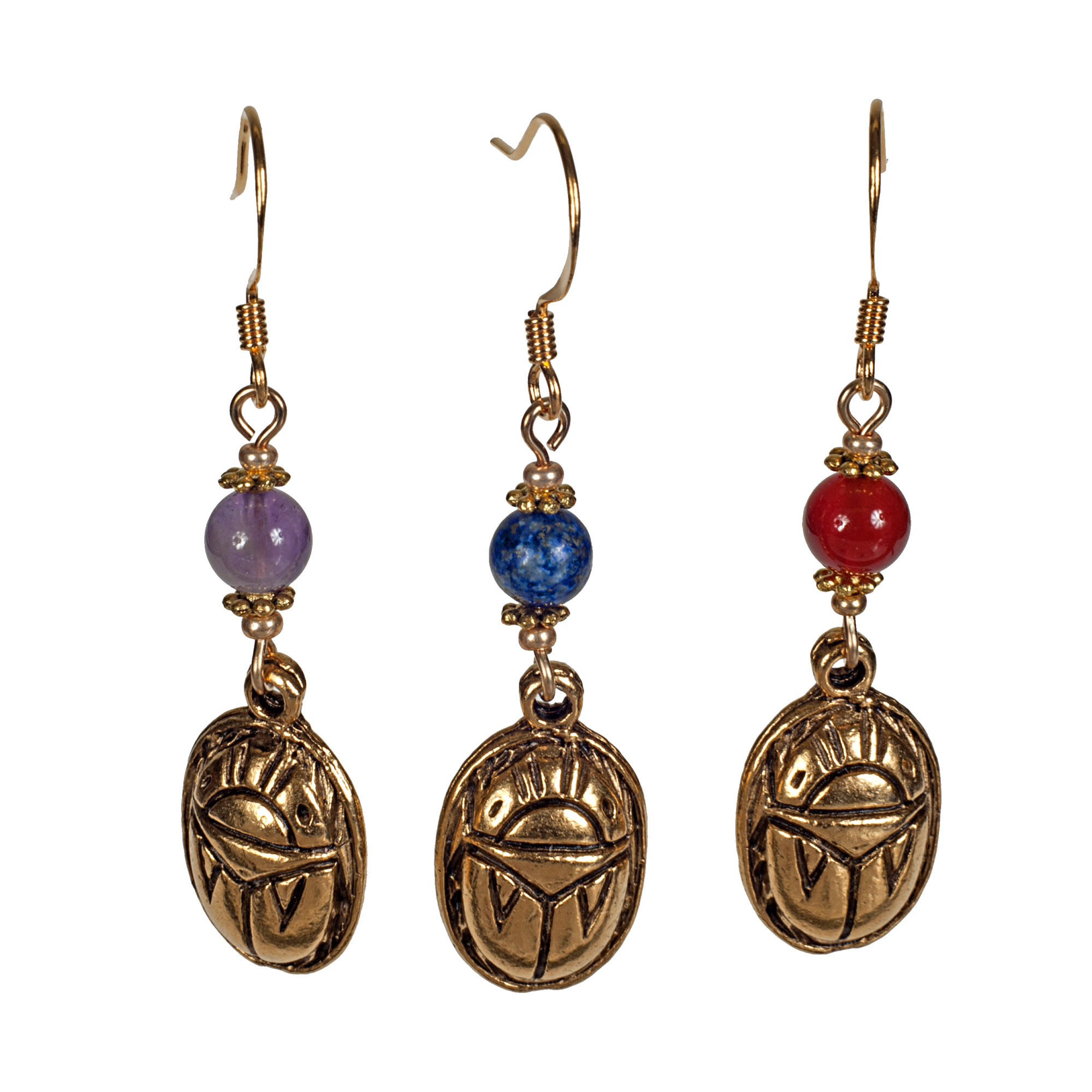 Scarab with stone accent Earring